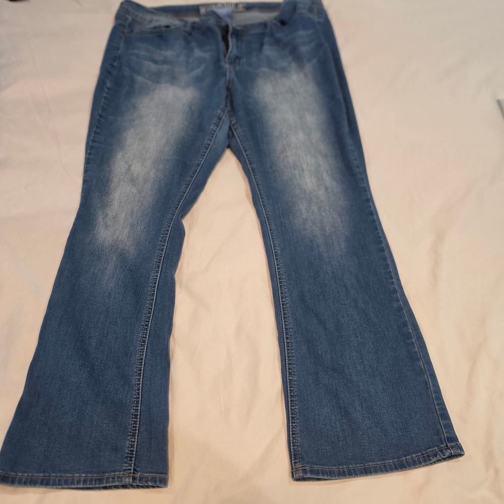 Hydraulic Nolita Curvy Slim Boot Jeans Womens 16W Blue Excellent Cross Studded
